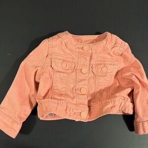 Baby Gap Coral colored denim jacket 0-6 mo absolutely perfect cute cute cute